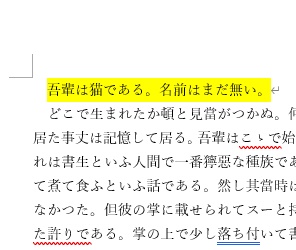 Wordのハイライト機能