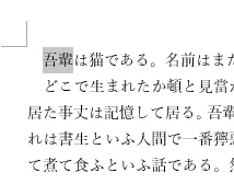 対象の単語や文字列をドラッグ操作で範囲選択