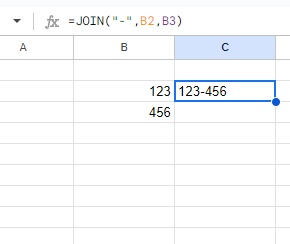 「123-456」がC2セルに出力された