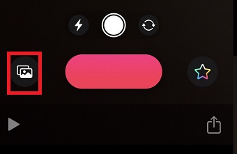 写真のマークをタップ