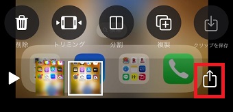 共有ボタンをタップ