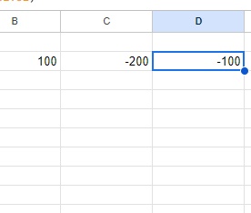 「-100」が出力された