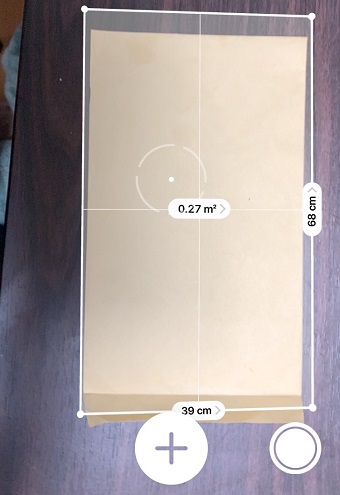 四角形の物体のおおよそのサイズがわかる