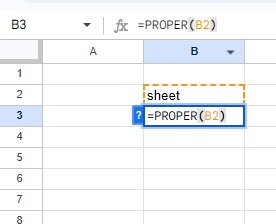 B3セルに「=PROPER(B2)」と入力