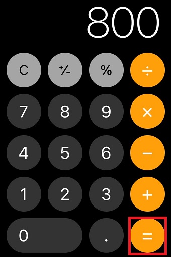 「＝」をタップ