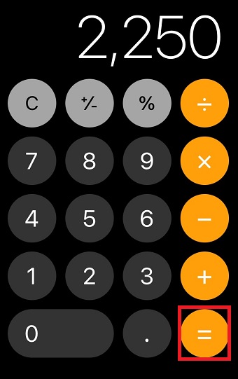 「＝」をタップ