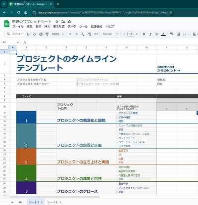 「シート1」が表示されている