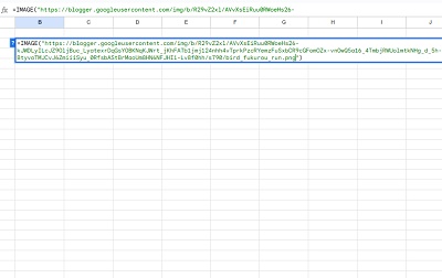 B2セルに「=IMAGE("URL")」と入力