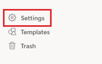 「Settings」をクリック