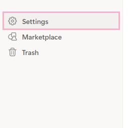 「Settings」をクリック