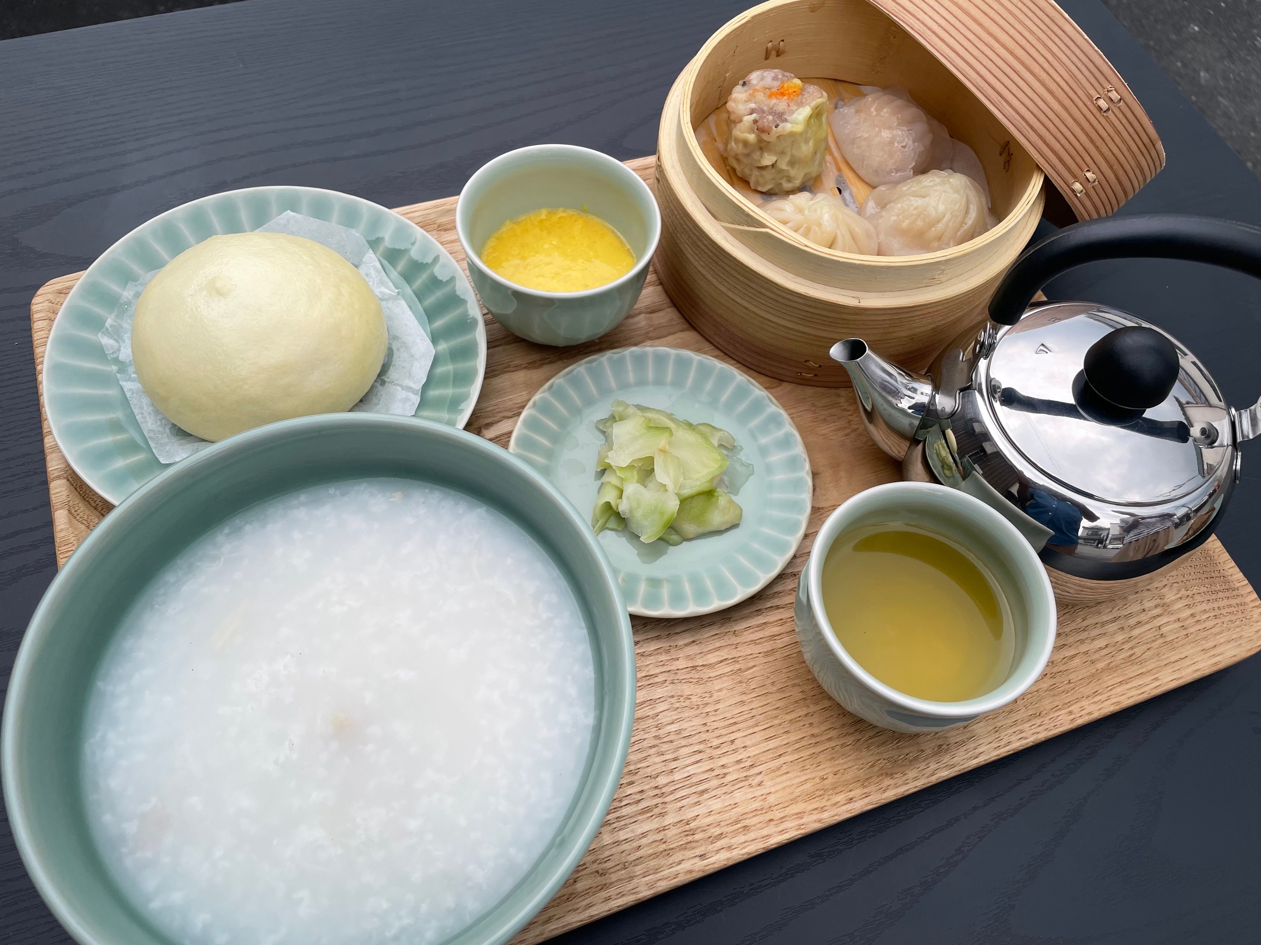点心：本格中華粥セット.JPG