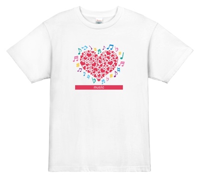 音符や記号がキュートなデザインのライブTシャツ