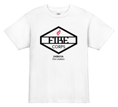 胸元の「FIRE」のロゴがデジタルっぽいデザインの消防団Tシャツ