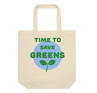 Time to save greens│キャンバス生地のオリジナルトートバッグ