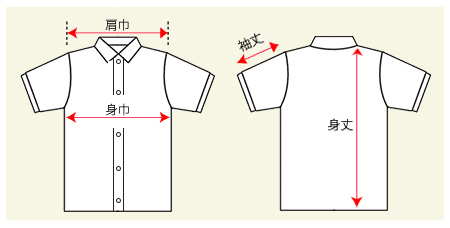 ワークシャツの測り方画像