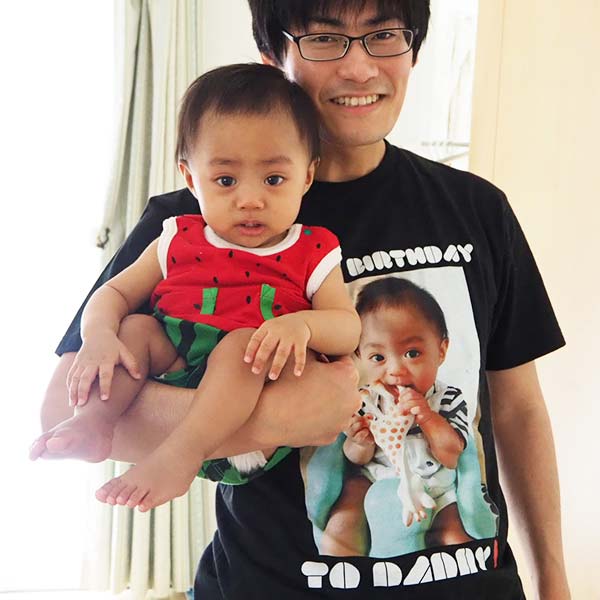 息子の写真でTシャツをプリントしました