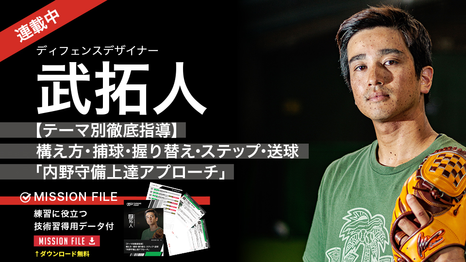 武拓人｜【テーマ別徹底指導】構え方・捕球・握り替え・ステップ・送球｢内野守備上達アプローチ｣