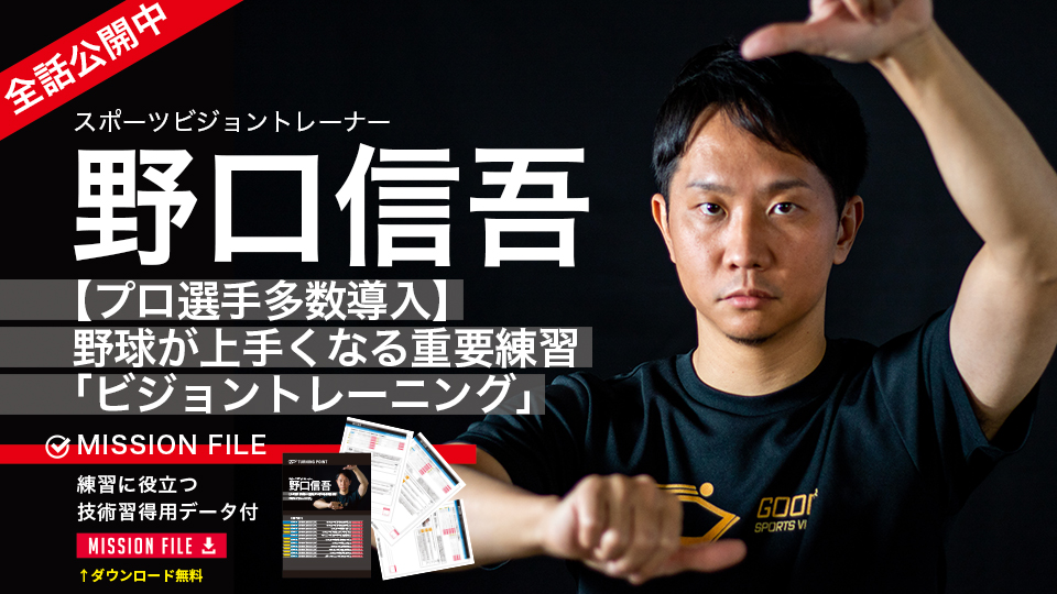 野口信吾｜【プロ選手多数導入】野球が上手くなる重要練習｢ビジョントレーニング｣