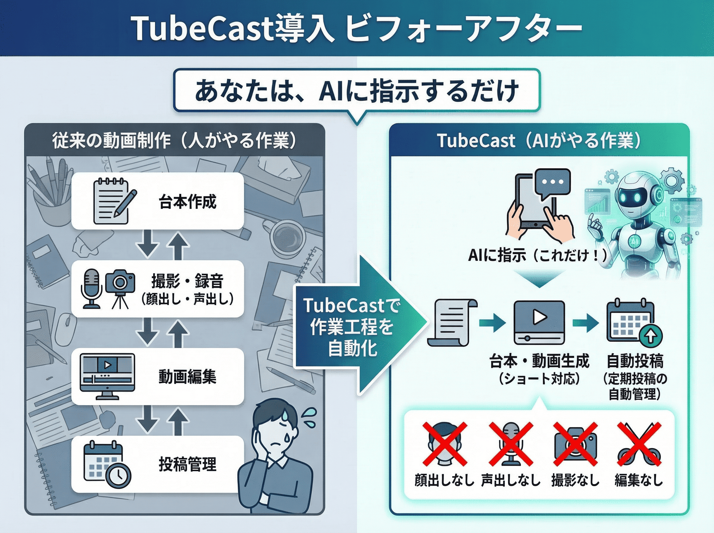 TubeCastならすべて自動化