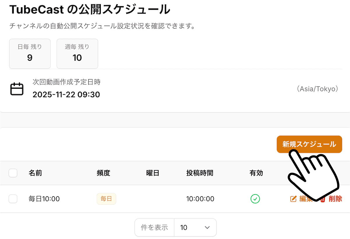 自動スケジュール投稿