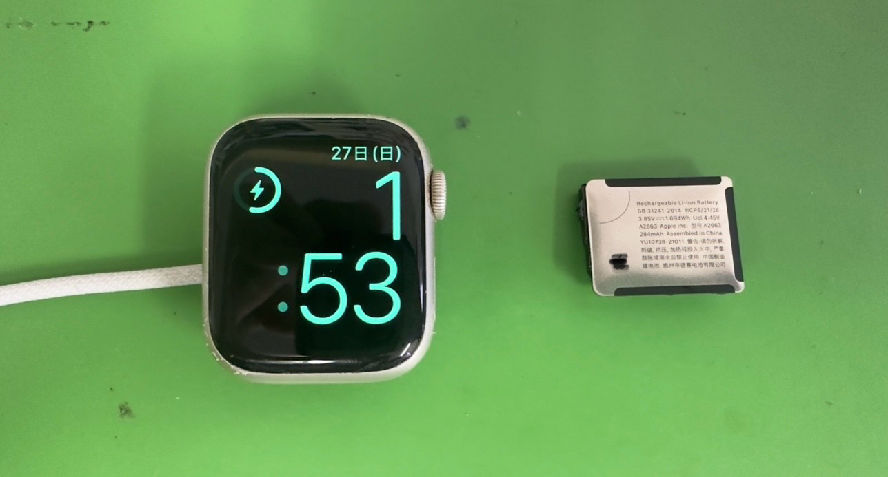 apple watch7(アップルウォッチ7)リンゴループ＆バッテリー膨張によるバッテリー交換【中央林間店】