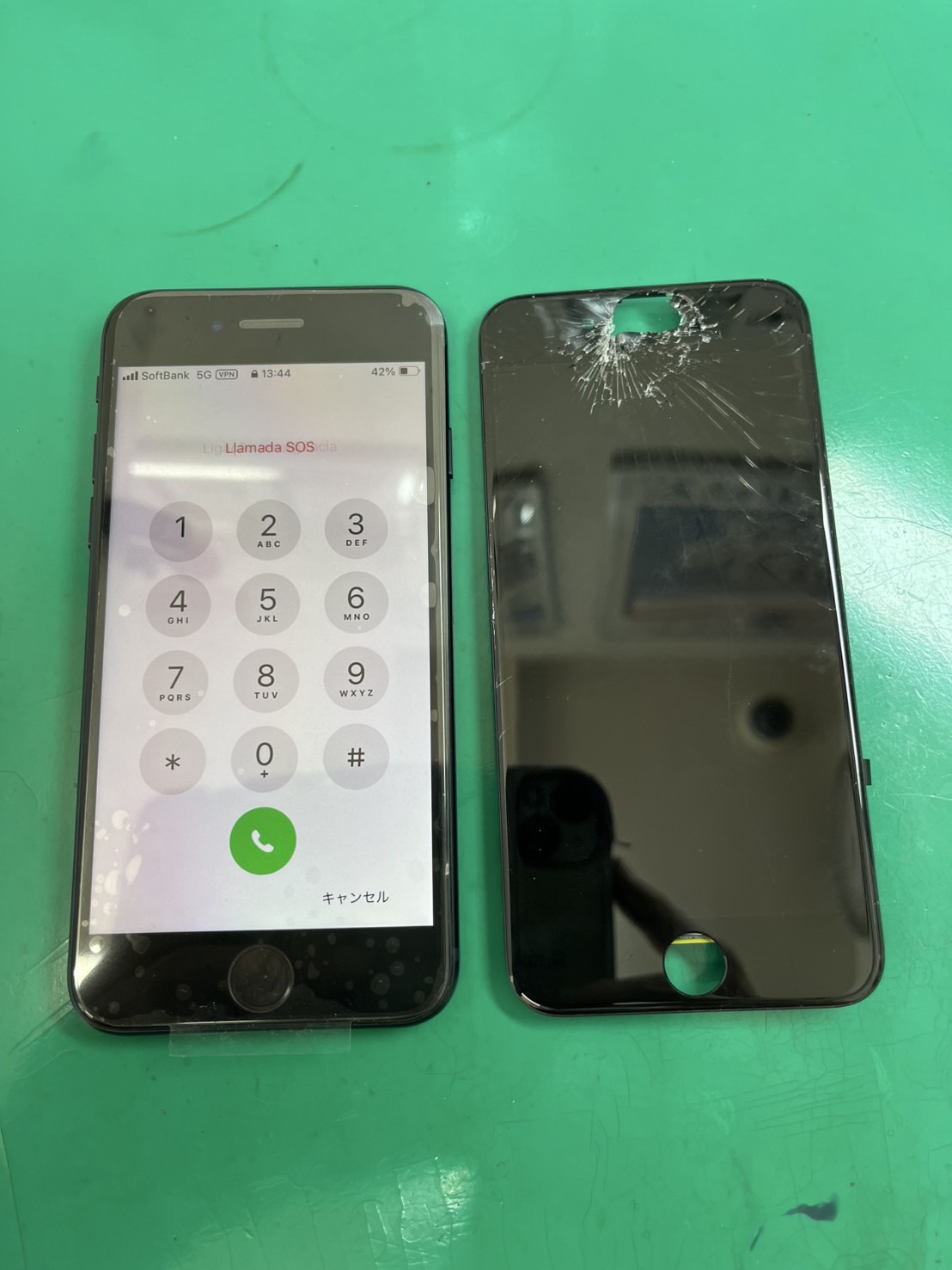 iPhone SE 第三世代　ガラス割れ、表示不良、タッチ不良につき画面交換【スマホ修理工房大井町店】