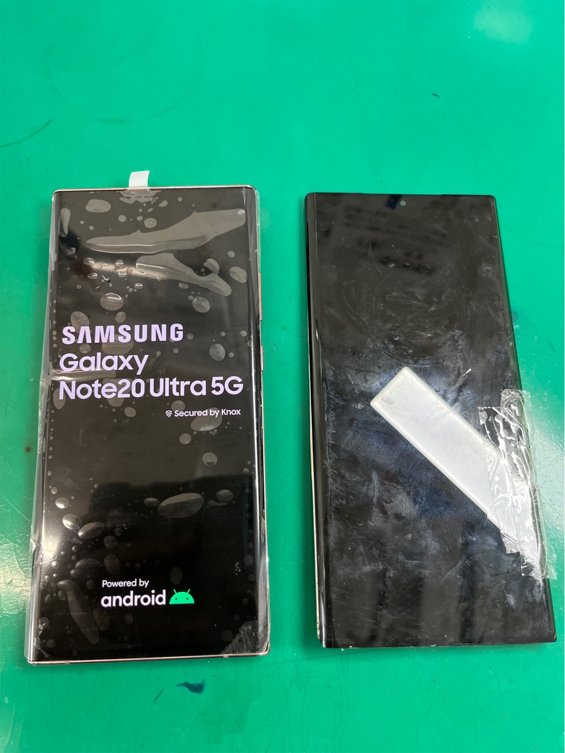 Galaxy Note20 Ultra(ギャラクシー) 画面割れと表示不良につき画面交換【スマホ修理工房大井町店】