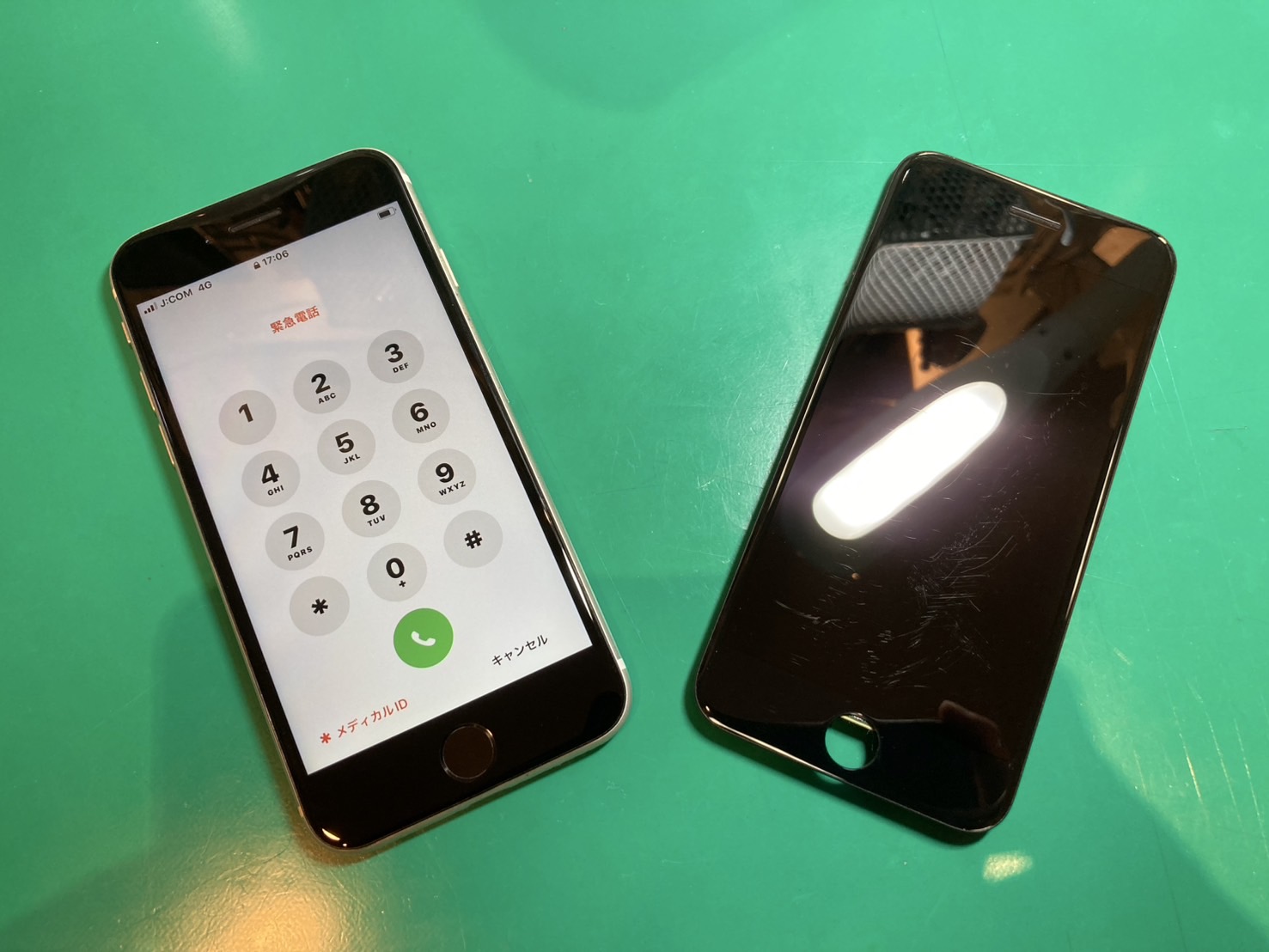 iPhoneSE(第2世代) 液晶表示不良（ほぼ真っ暗）・画面修理【スマホ修理工房 調布パルコ店】