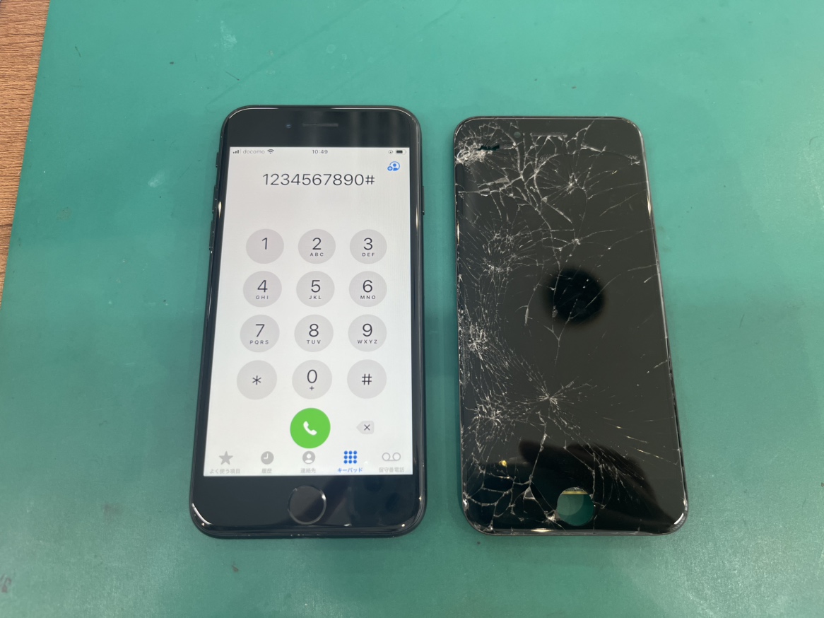 【iPhone SE（第3世代）】落としてガラスがバキバキに、、、