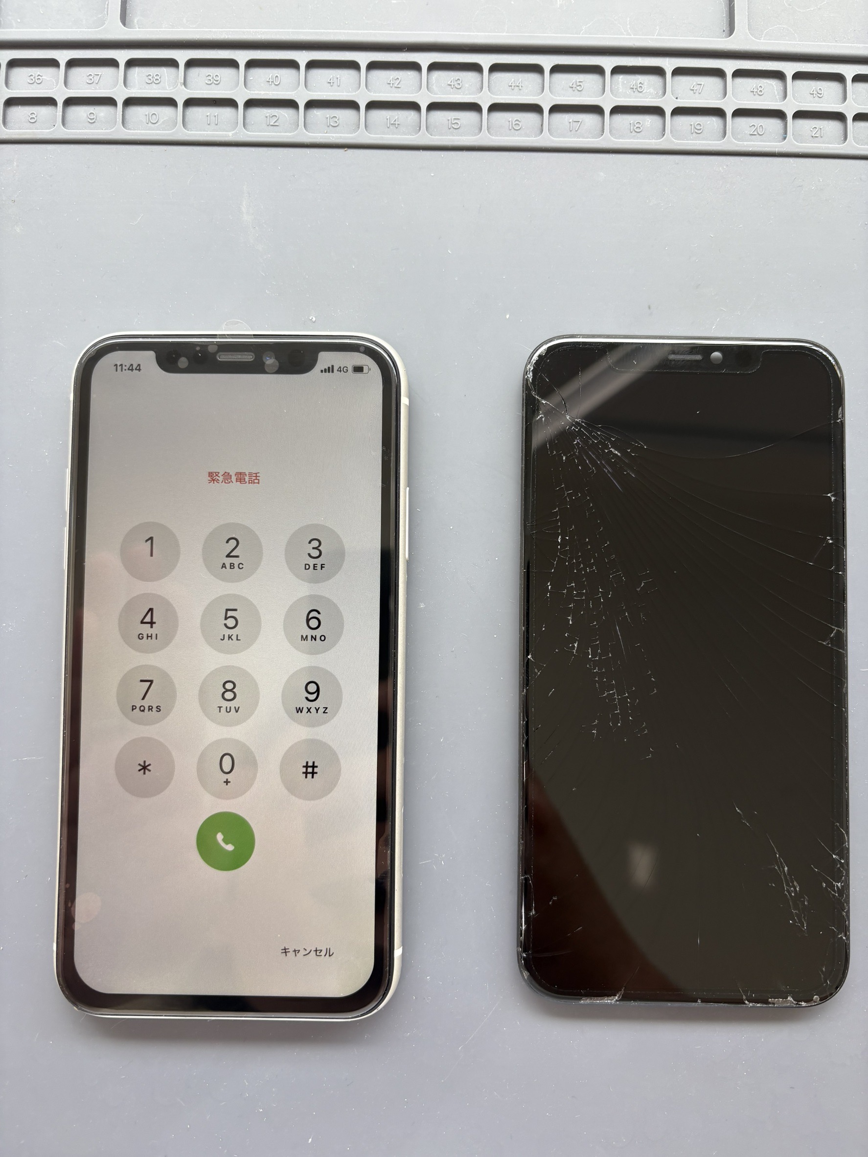 iPhone11の液晶に縦線！？落下トラブルも液晶交換で即解決！【スマホ修理工房大和店】