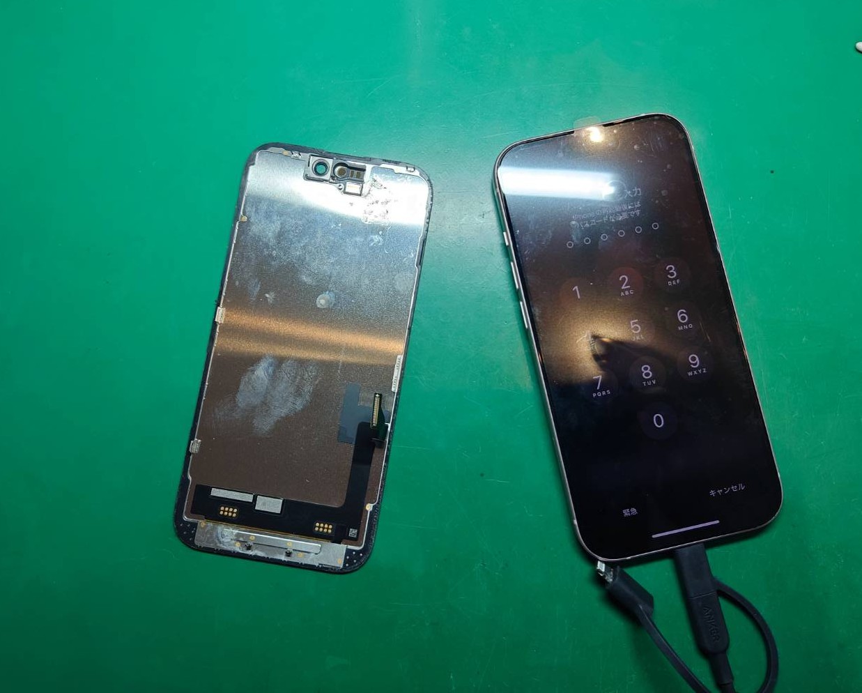 画面に何も表示されない…　iPhone 15 画面交換修理を行いました【スマホ修理工房ミーツ国分寺店】