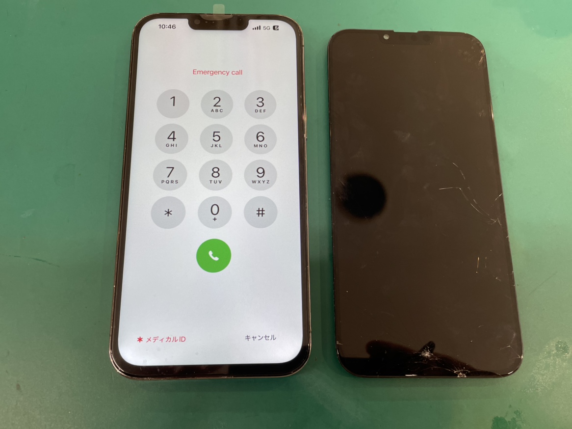 画面の映らないiPhone13ProMAXも修理可能です！