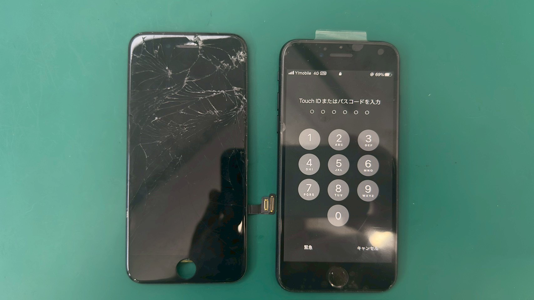iPhoneSE3(アイフォンSE3)画面割れ タッチ不可による液晶画面交換【スマホ修理工房新百合丘オーパ店】