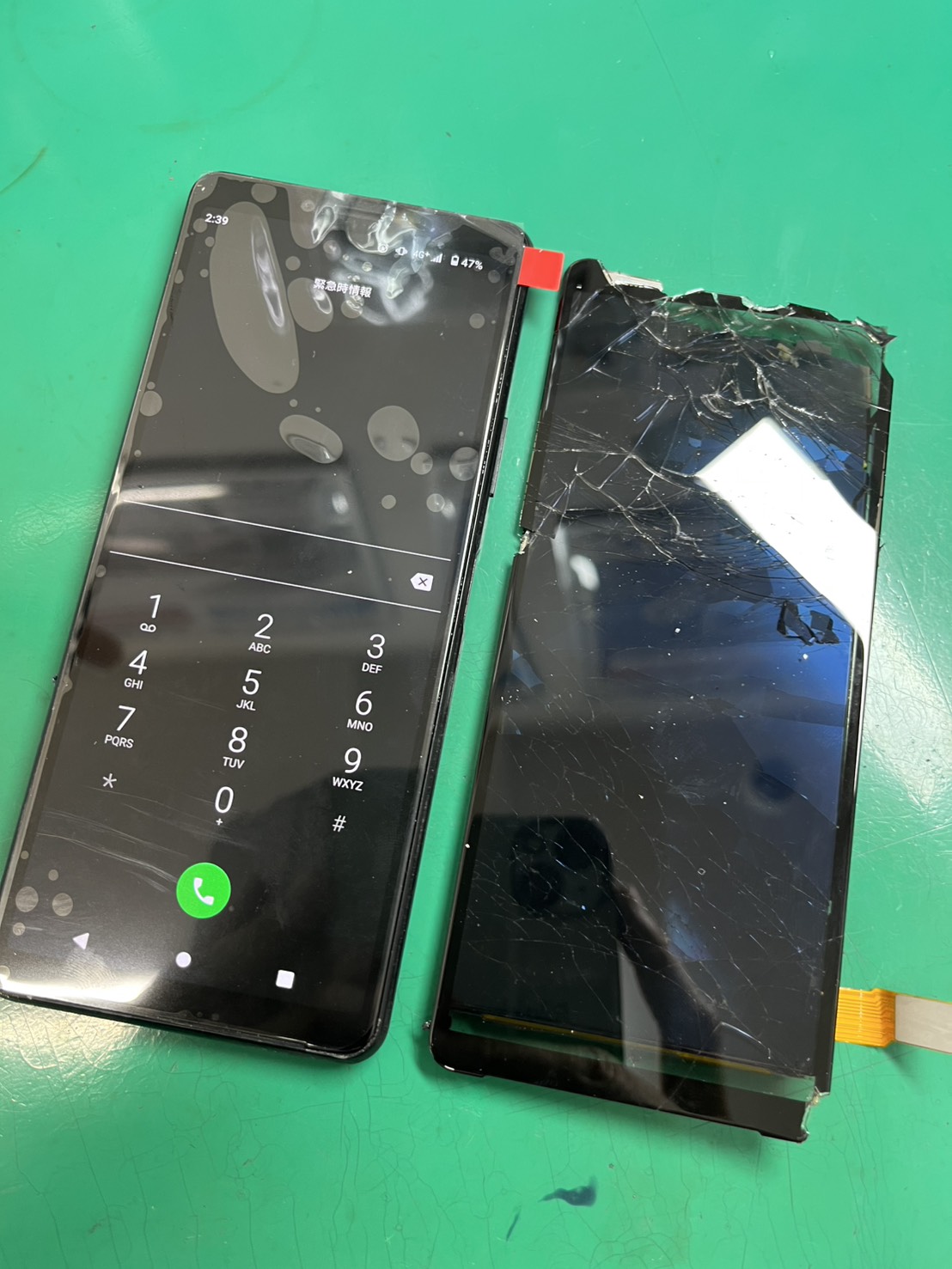 Xperia10Ⅱ(エクスペリア)画面割れと表示不可につき画面交換【スマホ修理工房大井町店】