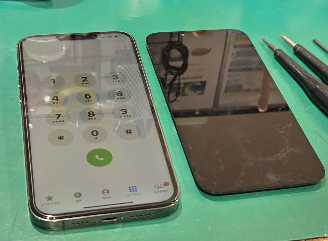 iPhone13ProMaxの表示不良を修理しました✨ きれいな画面によみがえり(´꒳`)