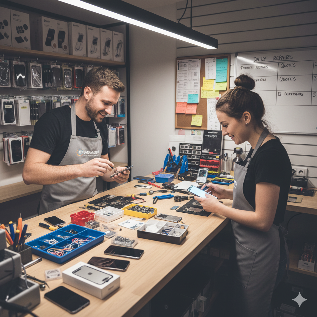 画面割れとバッテリー交換など、複数箇所の同時修理も承ります