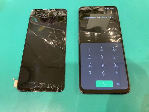 OPPO A73の画面割れ修理前後比較｜フロントパネル交換で新品のように復活【スマホ修理工房 新宿PePe店】