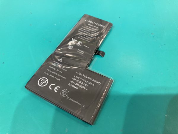 iPhoneXのバッテリー交換後｜新品バッテリーの状態【スマホ修理工房 新宿PePe店】