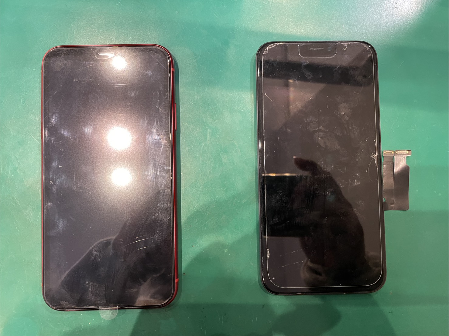 落として画面に横線が入ってしまった　iPhoneXR　画面交換修理【スマホ修理工房ミーツ国分寺店】