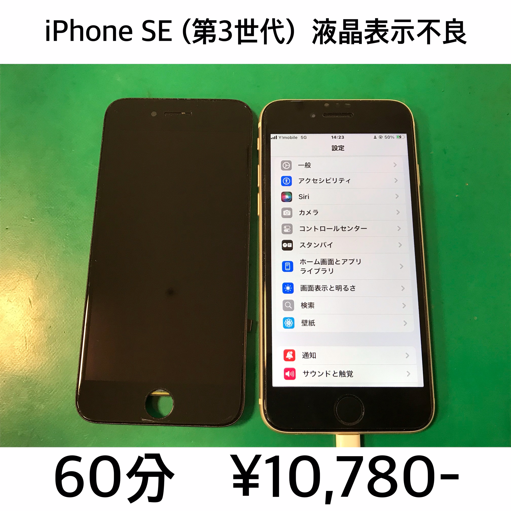 長岡京市よりご来店！！ iPhone SE (第3世代) (アイフォンSE3) 液晶表示不良交換修理依頼(^^♪