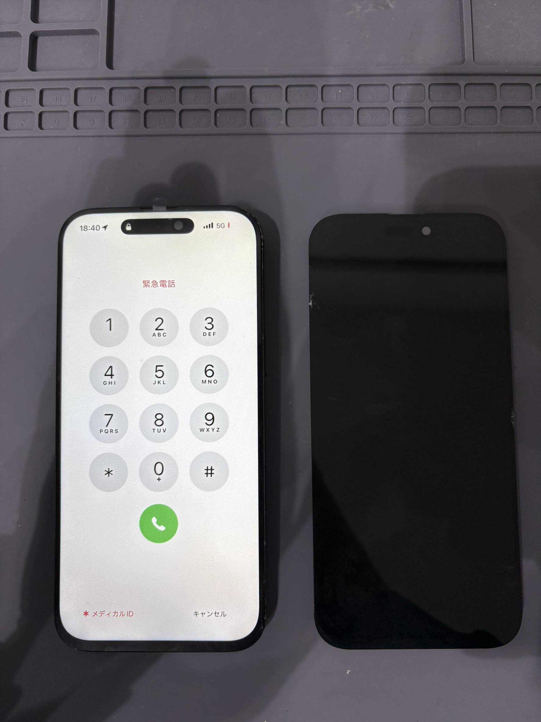 落として緑の画面になってしまうiPhone16ProMaxの液晶交換修理！