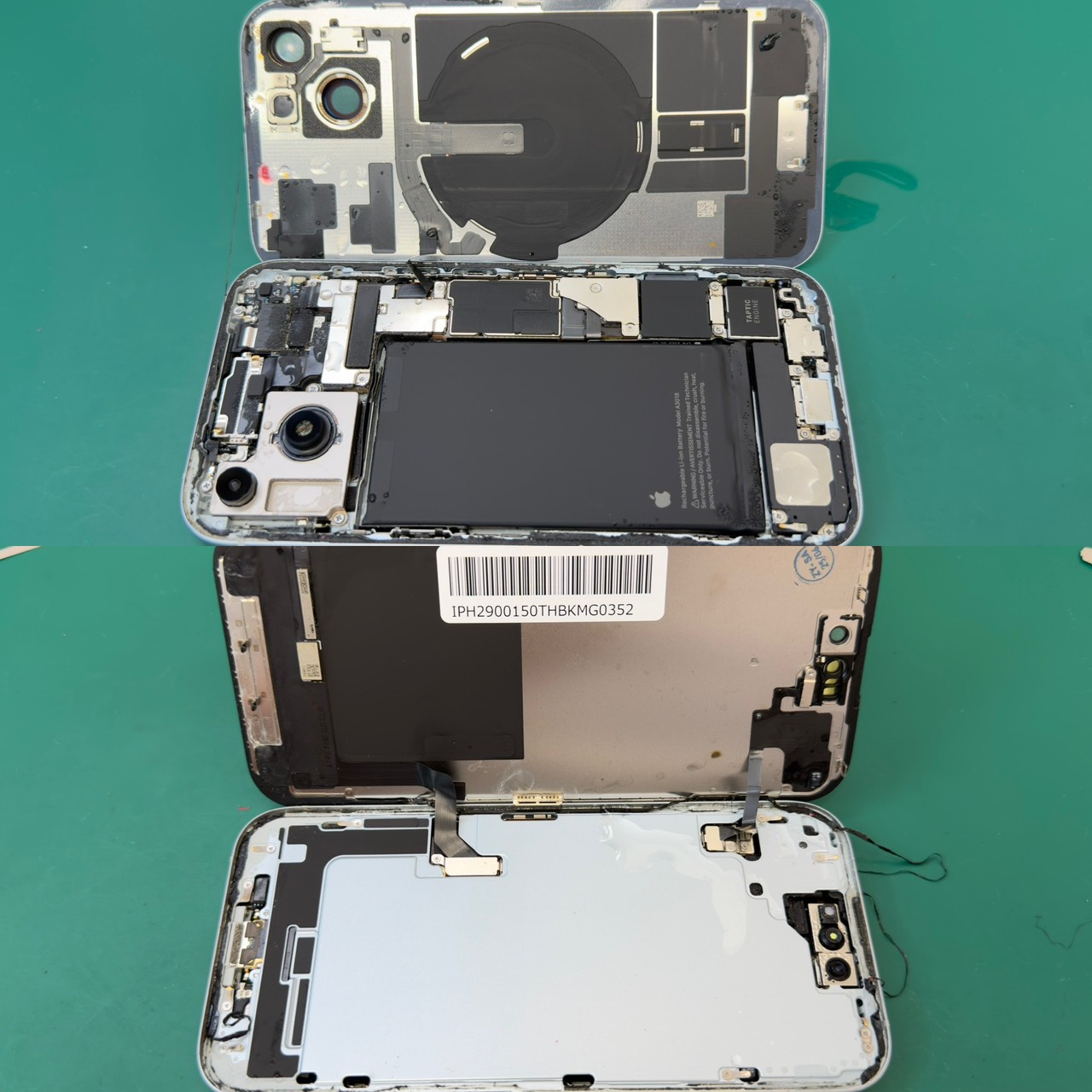 iPhone15（アイフォン15）水没＆液晶破損による洗浄作業＆画面交換