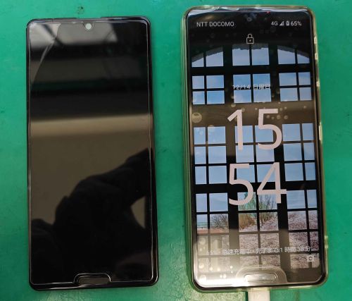 AQUOSsense4画面割れ修理　データーそのまま即日修理の【スマホ修理工房上野店】