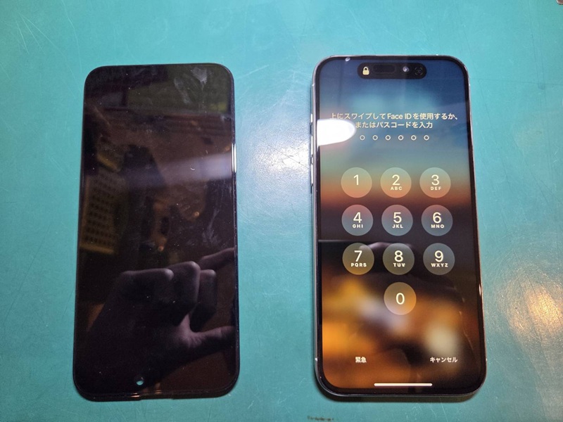 iPhone 15ProMaxの画面が真っ暗に・・・フロントパネル交換で改善！【スマホ修理工房 調布パルコ店】