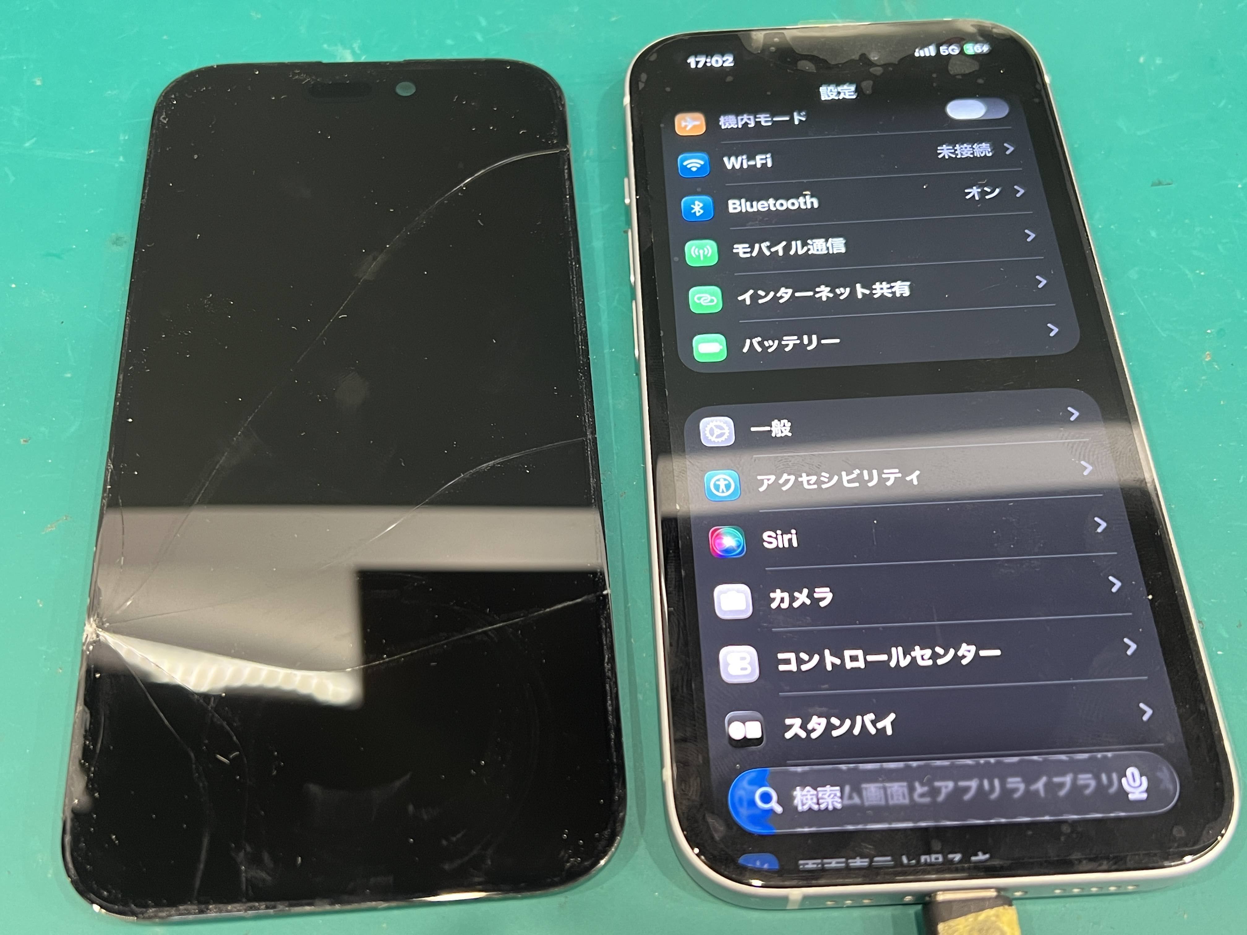 iPhone15（アイフォン）画面割れ・表示不良でご来店