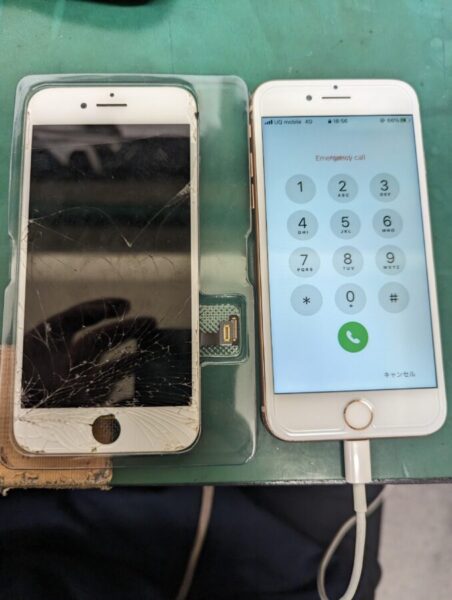 iPhone(アイフォン)8の画面割れの修理をしました！【スマホ修理工房　上野店】