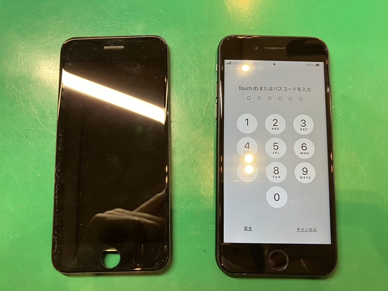 iPhone SE2の画面が割れてしまった,,, フロントパネル交換で改善！【スマホ修理工房 調布パルコ店】