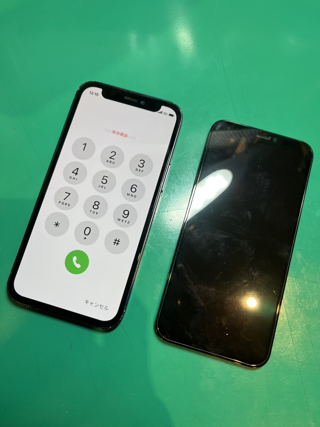 iPhone12mini(アイフォン)水没で画面表示不良につき画面交換【スマホ修理工房調布パルコ店】