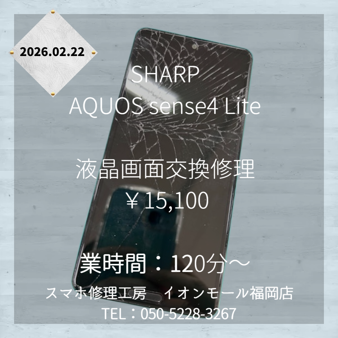【AQUOS sense4 Lite】昔使ってた端末を直したい！保証が切れた”あの端末”も当店なら修理できます📱✨