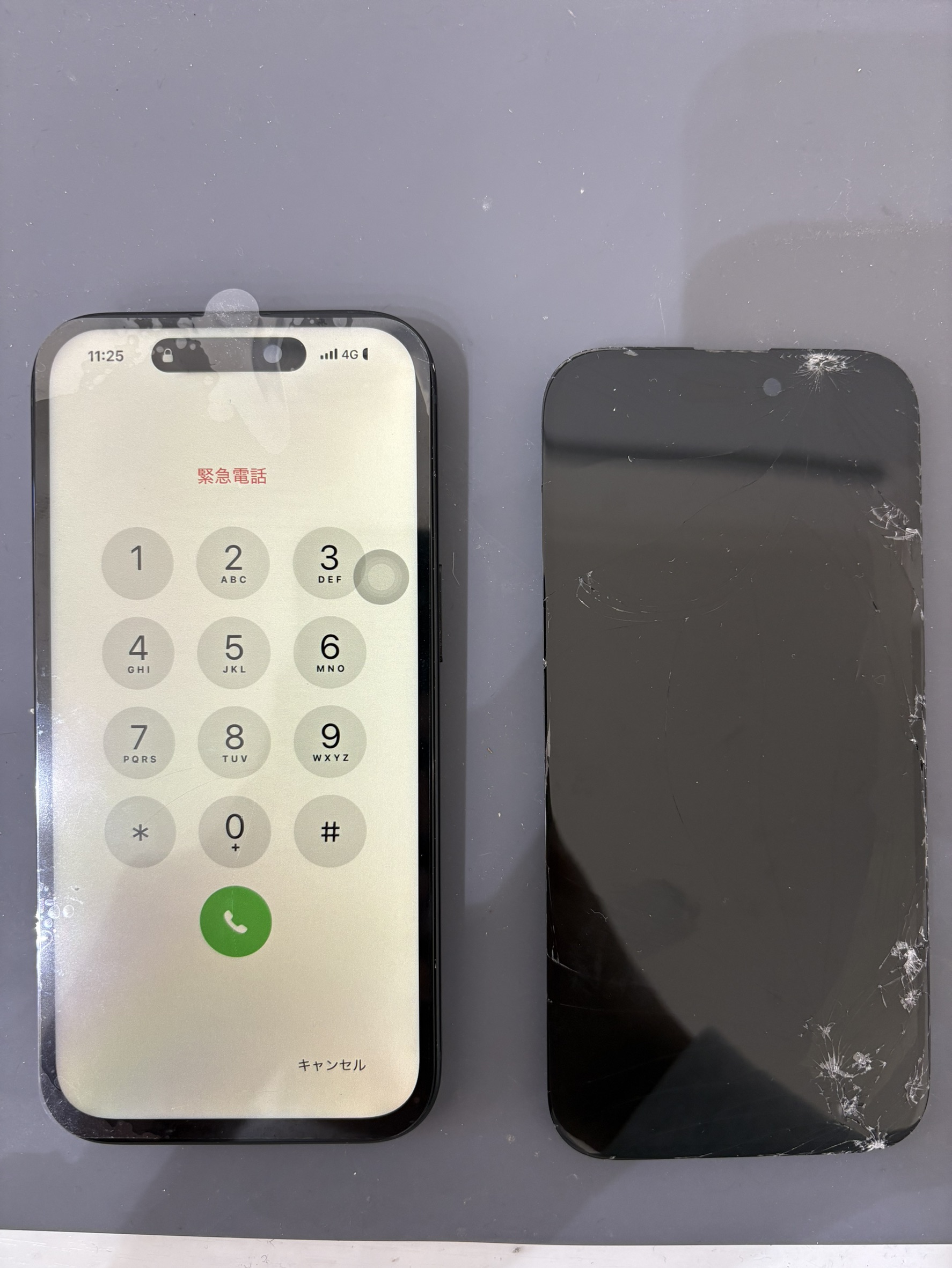 画面割れ、液漏れしてしまったiPhone15の画面交換修理！【スマホ修理工房大和店】